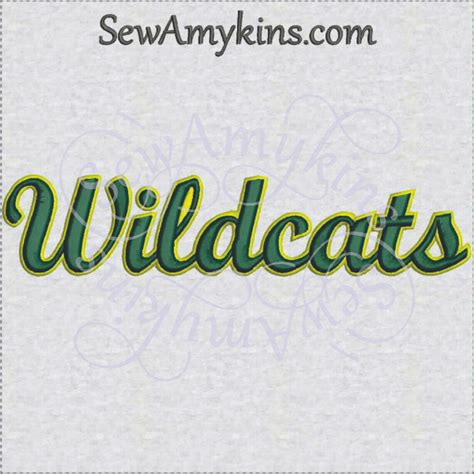 Wildcats Team Name Machine Embroidery Design 3 Sizes School Mascot