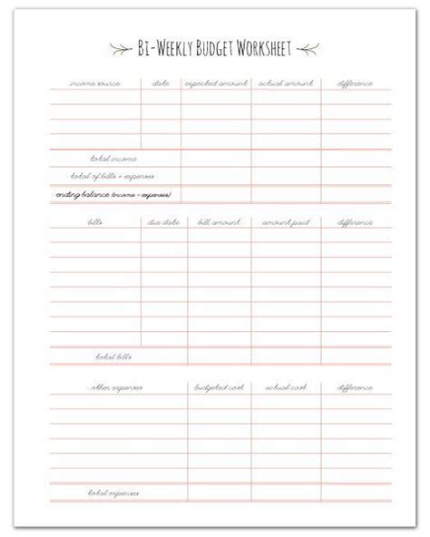 Free printable paycheck budget worksheet. Finance, Budget worksheets and Planners on Pinterest