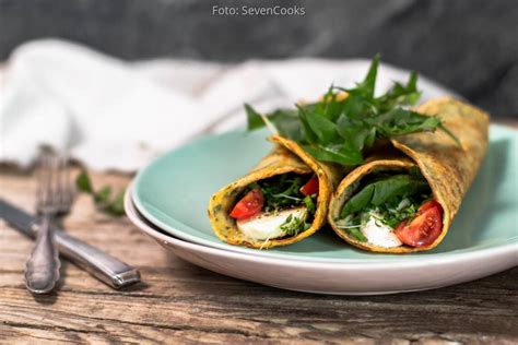 Herzhaft gefüllte Pfannkuchen mit Löwenzahn von SevenCooks
