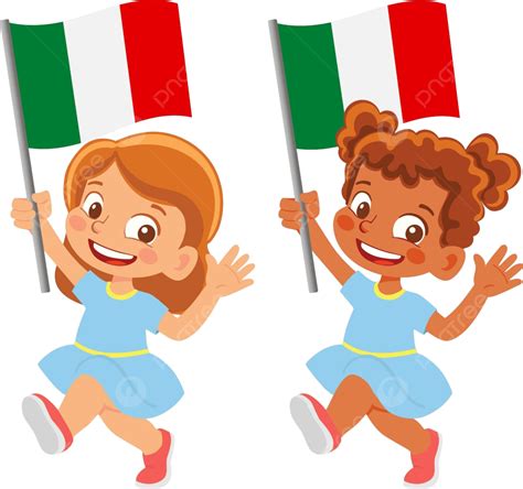 Bandeira Da Itália Na Mão Conjunto Símbolo Mão Italiano Vetor Png Símbolo Mão Italiano