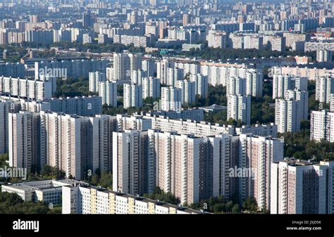 Aerial View Of A Residential Area In Moscow City Russia Stock Photo