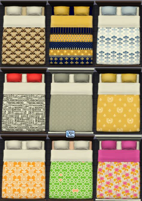 Sophia Bedding Standalone Modpod Recolor With 12 Swatches Sims 4 Studio