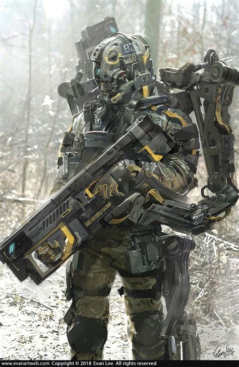 Exoskeleton Mk1 Armor Concept Weapon Concept Art Robo