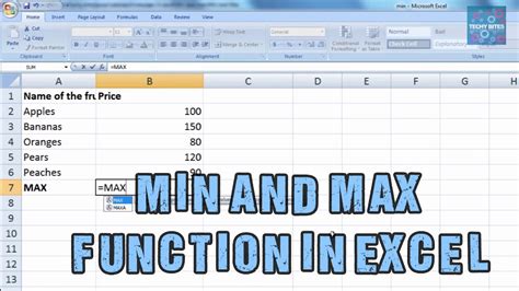It performances calculation in a particular order defined by its parameters. Min and Max Function in Excel | Functions in Excel | Excel ...