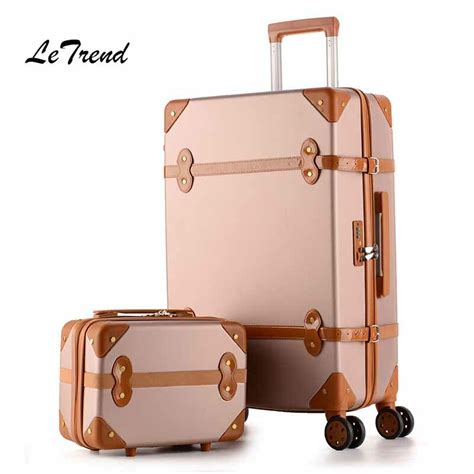 Letrend Women Suitcases Wheel Trolley Rolling Luggage Set Spinner