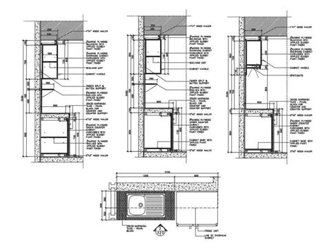 Kitchen Front Constructive Section Cad Drawing Details Dwg File Cadbull My Xxx Hot Girl