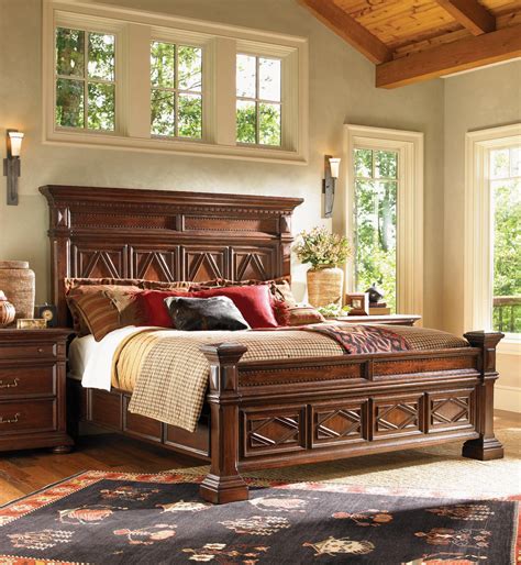 Each piece is hand made from aged mexican kiln dried pine wood then carved, stained. Fieldale Lodge Pine Lakes Bedroom Set in Mahogany Brown ...