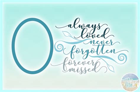 Always Loved Never Forgotten Forever Missed Memorial Quote SVG | Etsy