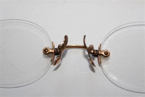 antique pins nez eyeglasses gold filled shuron nose pinch glasses