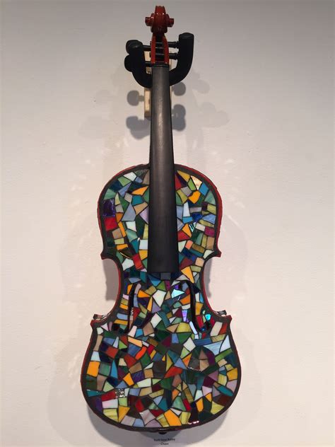 Mosaic On An Old Violin Violin Art Stained Glass Mosaic Mosaic Glass