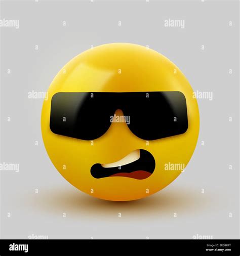 Face With Sunglasses Emoji Emoticon With Dark Sunglasses Like A Boss Vector Illustration