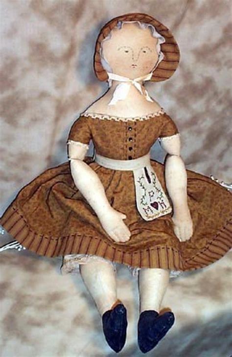 Folk Doll Pattern Colonial Primitive Mary Hill Cloth Doll Etsy