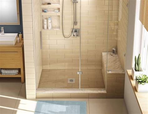 Tile Redi P C Rb Kit X Alcove Shower Pan With Single Curb Bench A Black Showers