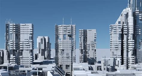 3d Futuristic Sci Fi Skyscrapers 001 Cgtrader