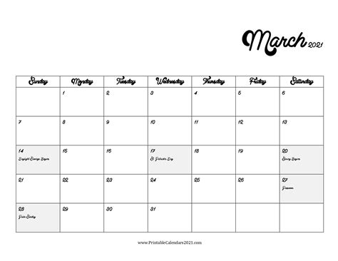 You can also download this. 68+ Free March 2021 Calendar Printable with Holidays ...