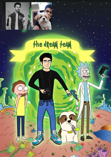 Rick And Morty Personalized Portrait Cartoon Portrait Custom Etsy