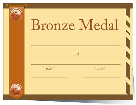 Certificate Template With Bronze Medal 455902 Vector Art At Vecteezy