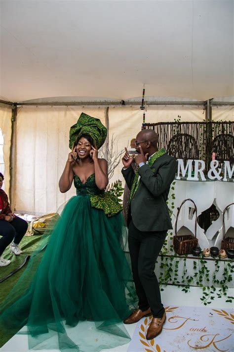 Sotho Wedding With The Bride In Green Seshweshwe South