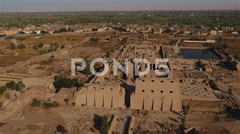 Aerial View Of Temple Of Amun Karnak Luxor Egypt 4k Stock Footage