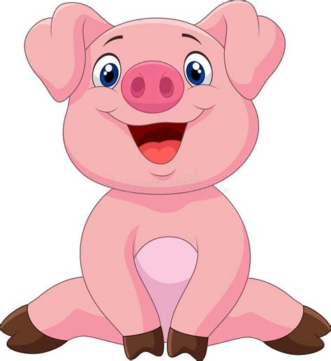 Cartoon Adorable Baby Pig Stock Vector Illustration Of Smile 54300659