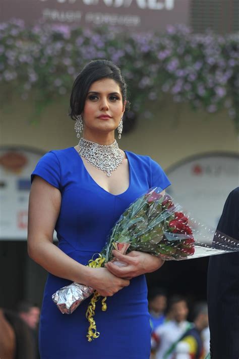 zarine khan sexy in blue skirt at the gitanjali race event danger can be sexy