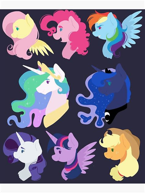 My Little Pony Mane 6 Princesses Art Print For Sale By