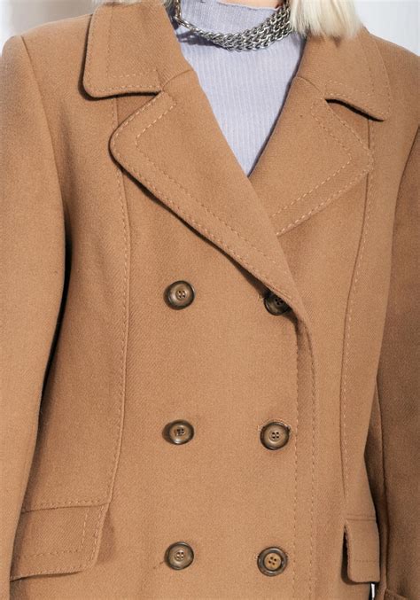 Vintage winter coat 70s wool brown minimalist warm jacket | Etsy