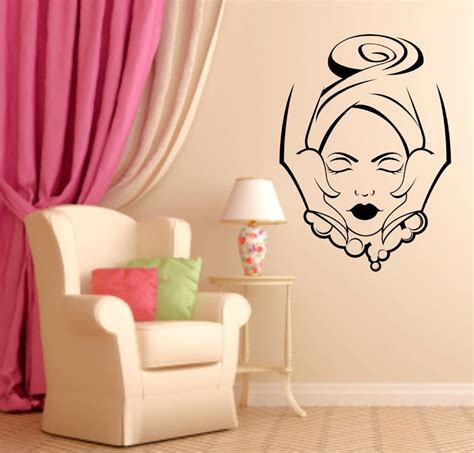 girls beauty salon wall decal face massage interior fashion design wall sticker vinyl removable