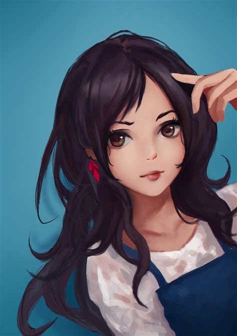 Brown Hair Anime Girl Digital Art Anime Wallpaper Hd