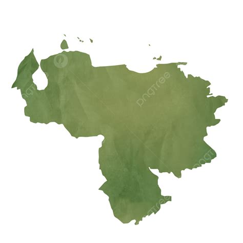 Old Green Paper Map Of Venezuela White Background Paper Icon