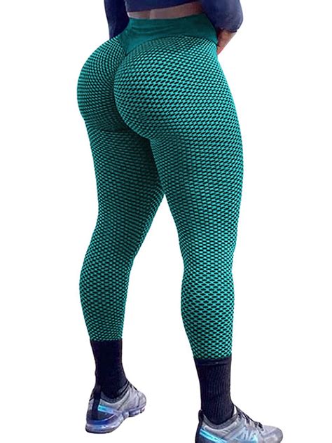 fitvalen women s high waist yoga pants scrunched booty leggings workout running butt enhance