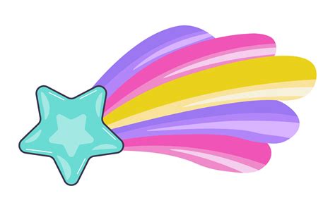 Shooting Star Leaving Rainbow Trace Vector Sign 19498567 Vector Art At