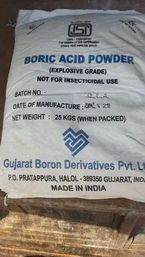 Boric Acid Powder Packaging Type Hdpe Bag Packaging Size 25 Kg At