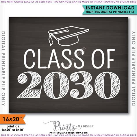 Class Of 2030 Sign Graduation Party Decoration 2030 Graduation Sign