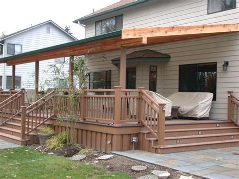 Roofed And Sloped Pergola Patio Design Covered Deck Designs Patio