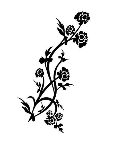 Simple Flower Design Black And White Border Template Classical Black