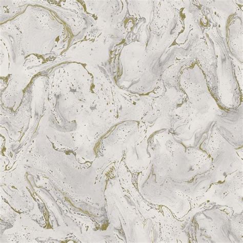 House Of Alice Onyx Marble Metallic Wallpaper White Gold H980572