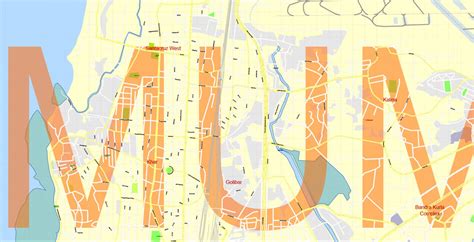 City Map Mumbai Vector Urban Plan Adobe Pdf Editable