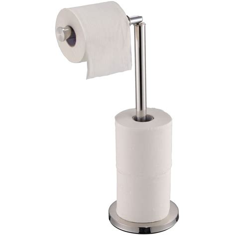 This holder is completely mobile and doesn't require wall support. Toilet Paper Holder Free Standing Loo Roll Tissue Storage ...