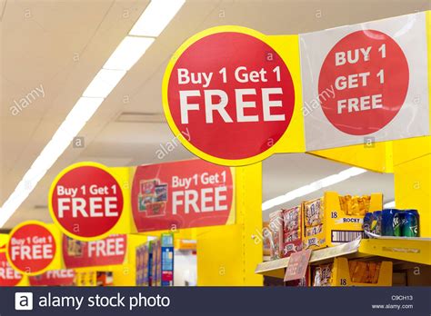 Skip to navigation skip to content. Buy one get one free and special offers signs at Tesco ...