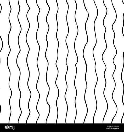 Hand Drawn Vertical Wavy Lines Seamless Pattern Stock Vector Image