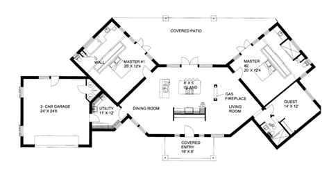 Some of the home plans featured on house plans and more include two bedrooms with private baths making it appear as though there are two master suites within the floor plan. Plans Double Master Ranch | Contemporary Ranch with Dual ...
