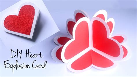 Diy Heart Explosion Card 3d Heart Pop Up Card Diy Valentines Day