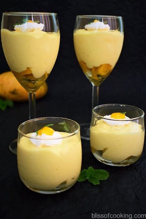 Mango Mousse Cups Eggless No Gelatin Bliss Of Cooking Mango