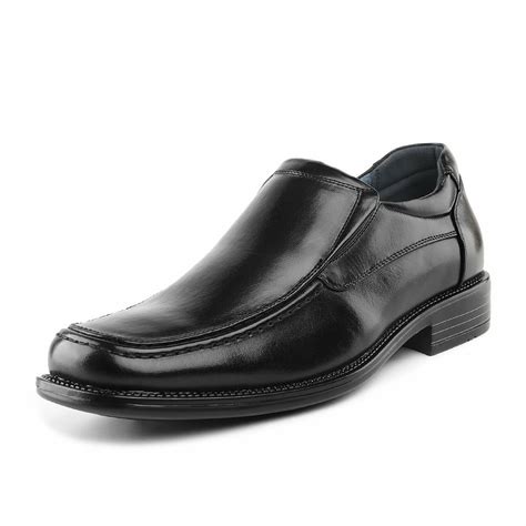 Bruno Marc Mens Leather Lined Square Toe Formal Dress Loafers Slip On