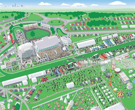 Epsom Racecourse Map Illustration By Mike Hall