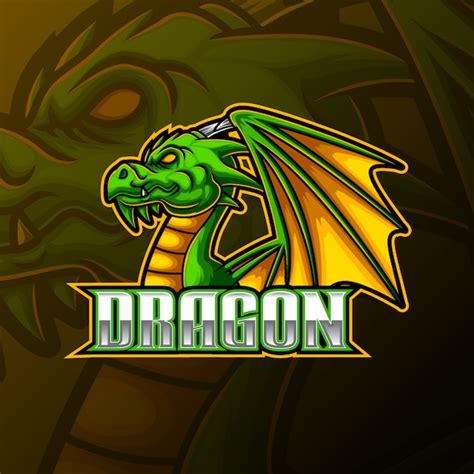 Premium Vector Green Dragon Mascot E Sport Logo Design