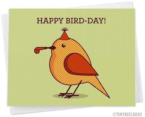 Cute Birthday Card Happy Bird Day Tinybeecards