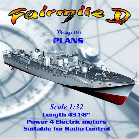 Model Boat Full Size Printed Plans 132 Scale 43 Fairmile D Rescue Sh