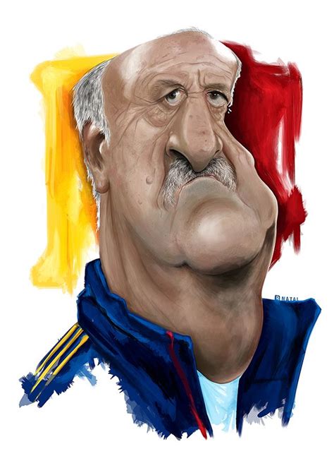 Vicente Del Bosque Football Spain Caricature Illustration